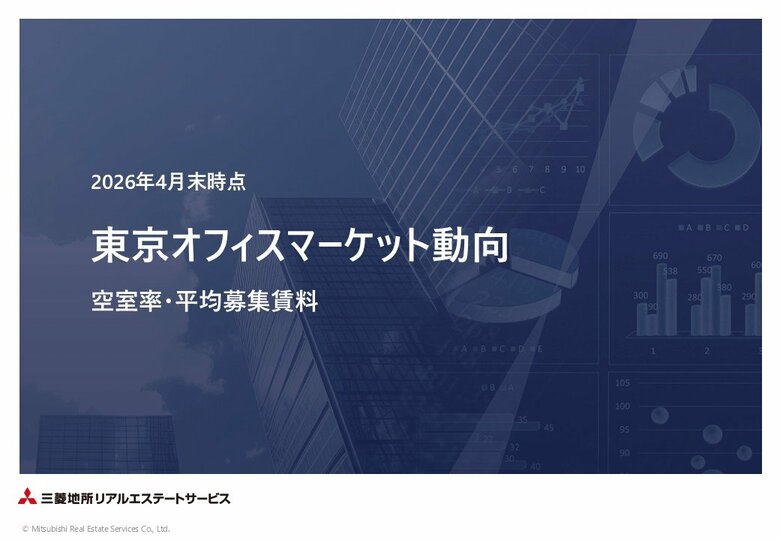 ＜2026年4月末＞東京オフィスマーケット動向 空室率・平均募集賃料潜在空室率 2.57％（前月比：-0.05pt）、平均募集賃料 31,783円/坪（前月比： ＋837円/坪）