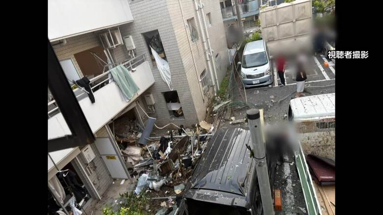 前日夜からガス漏れか　千葉・市川市のマンションで爆発　入居者から「臭い」連絡に京葉ガスが対応｜FNNプライムオンライン