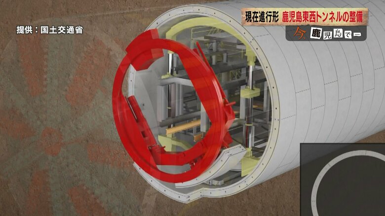 トンネルを掘り進めるシールドマシン（提供：国交省）