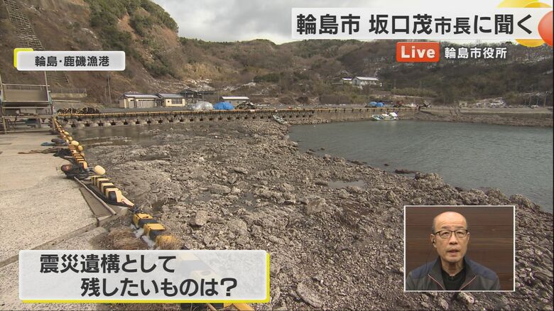 隆起した海岸線