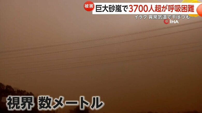 砂嵐により視界がわずか数メートルになったイラクの街