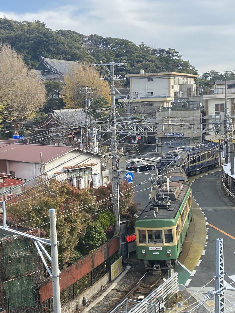 路面を走る江ノ電