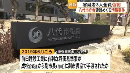 八代市庁舎建設巡るあっせん収賄事件　現職市議ら容疑者３人全員が否認【熊本】