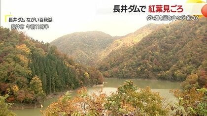 長井ダムで山々の紅葉が見頃　雪と紅葉のコラボレーションも！季節の美しさを大パノラマで【山形発】