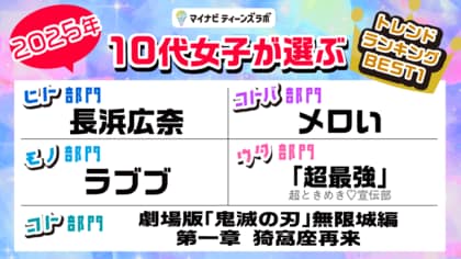マイナビティーンズラボ【2025年】10代女子が選ぶトレンドランキングを発表！