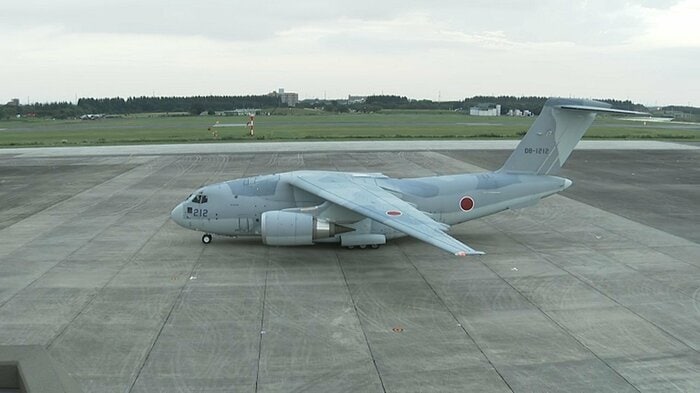 自衛隊のC-2輸送機 8月23日 埼玉・入間基地