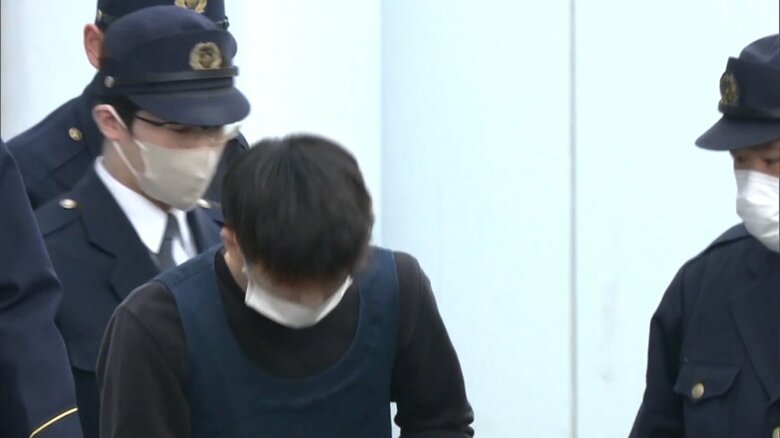 強盗殺人未遂事件の容疑者として連行される土岐容疑者