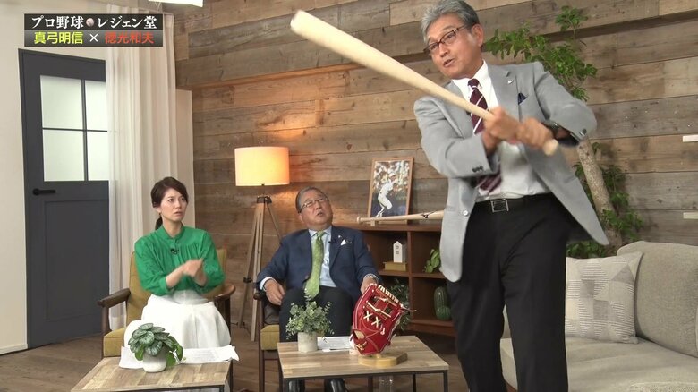 江川氏の高めの速球を斬るように振って打っていたという真弓氏