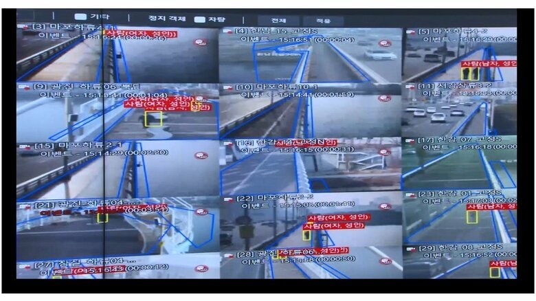 AI技術で橋の通行人を24時間監視