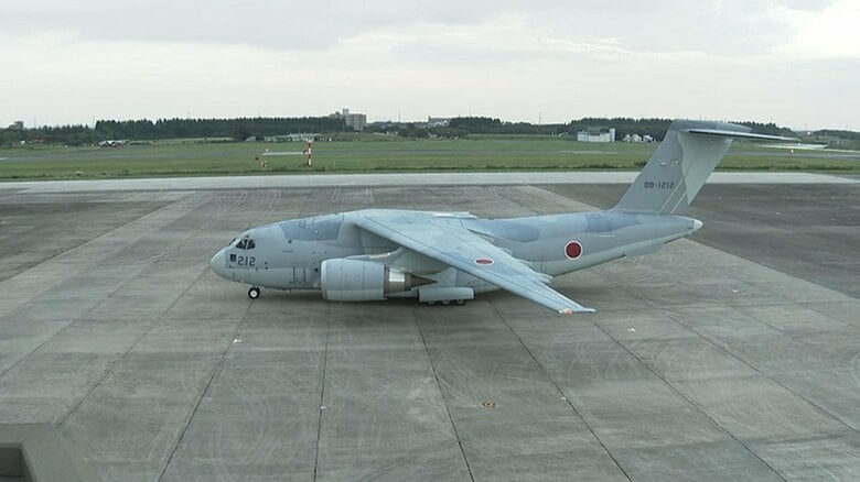 自衛隊のC-2輸送機　8月23日　埼玉・入間基地