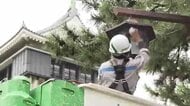 クラフティアが小倉城周辺を清掃し社会貢献　電気工事用の高所作業車も　約120人が参加　福岡・北九州市