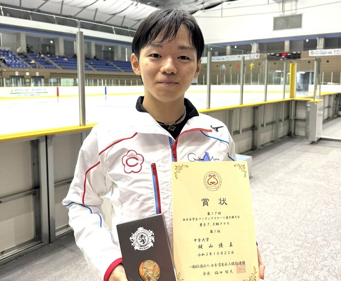 西日本学生選手権大会で優勝した鍵山