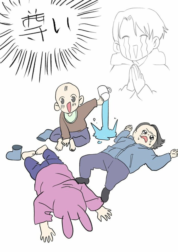 左:長女 中央:次男 右:長男 提供:いちさん