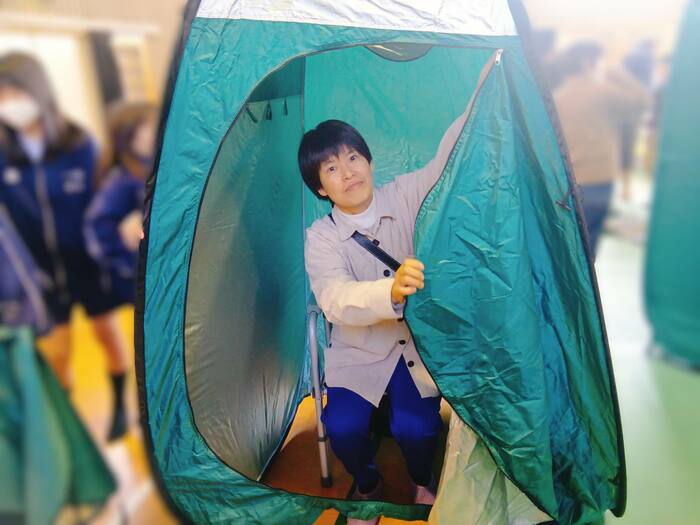 地域の避難訓練で着替えてみました