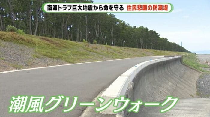 焼津市に整備された防潮堤