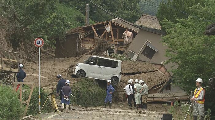 土砂崩れが発生した現場