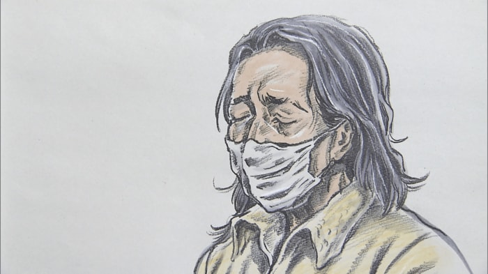 懲役20年の判決を言い渡された大橋とし子被告(イラスト:石井克昌)