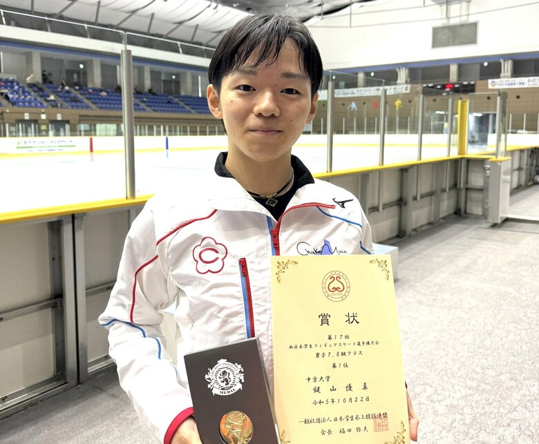 西日本学生選手権大会で優勝した鍵山