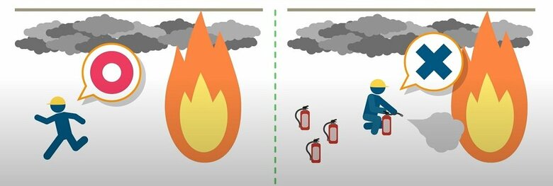 無理をせず、身の安全を第一に（提供：東京消防庁）