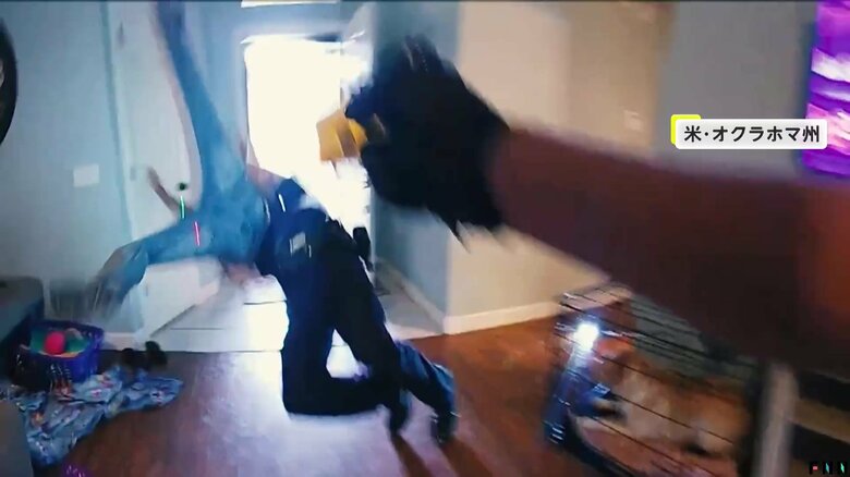 高電圧も効かないほどの筋肉なのか、抵抗は激しさを増すばかりだった男