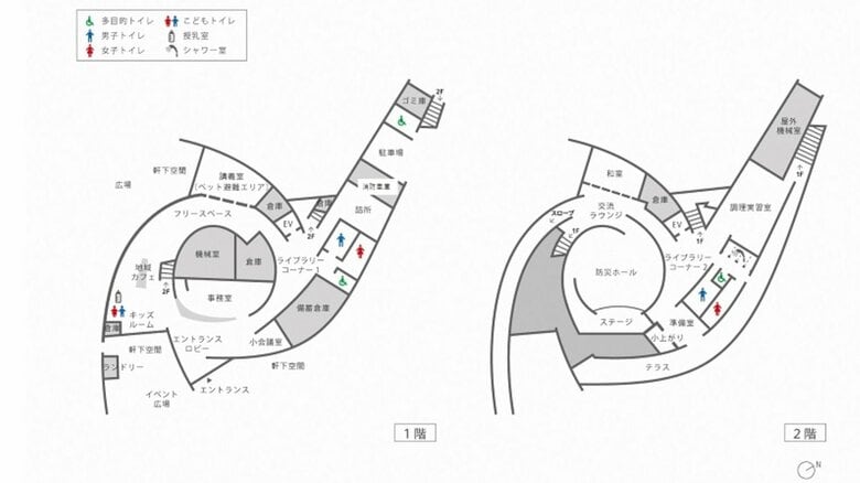 センターの館内図（提供：熊野町）