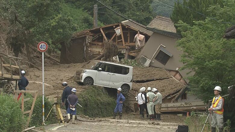 土砂崩れが発生した現場