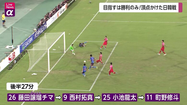 流れるようなパスワークから最後は町野が流し込む