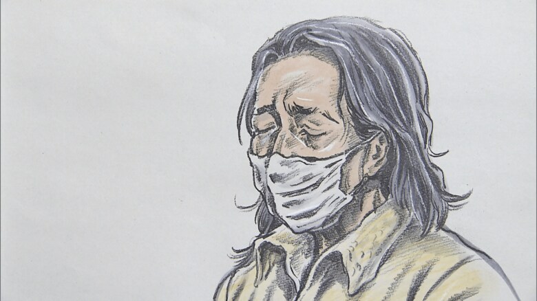 懲役20年の判決を言い渡された大橋とし子被告（イラスト：石井克昌）