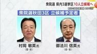 【衆院選】秋田3区、前職2人が立候補予定　国民と自民の一騎打ちの公算大