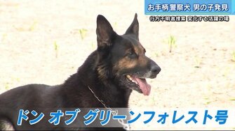 不明の男の子を無事発見 大活躍する警察犬ドン号を表彰 大好物の前ではかわいい一面も 広島発