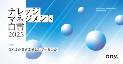 【any】『ナレッジマネジメント白書 2025』を公開。DXは企業を幸せにしているのか──“満足度と成果のズレ“から見える、組織の変化と問い