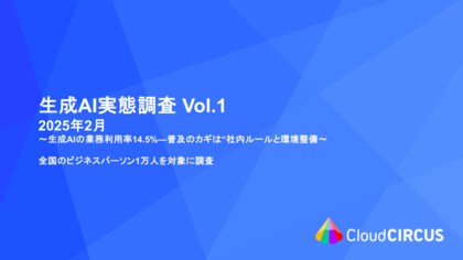 クラウドサーカス、社内生成AI利用に関する調査を実施 生成AIの業務利用、なぜ14.5%止まり?普及のカギは“社内ルールと環境整備