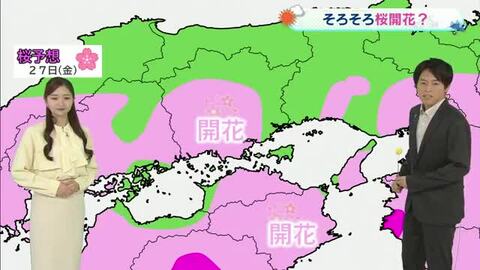 【光岡気象予報士のお天気解説】３月２４日（火）は「桜の開花を促す暖かさ」岡山・香川ではいつ開花？
