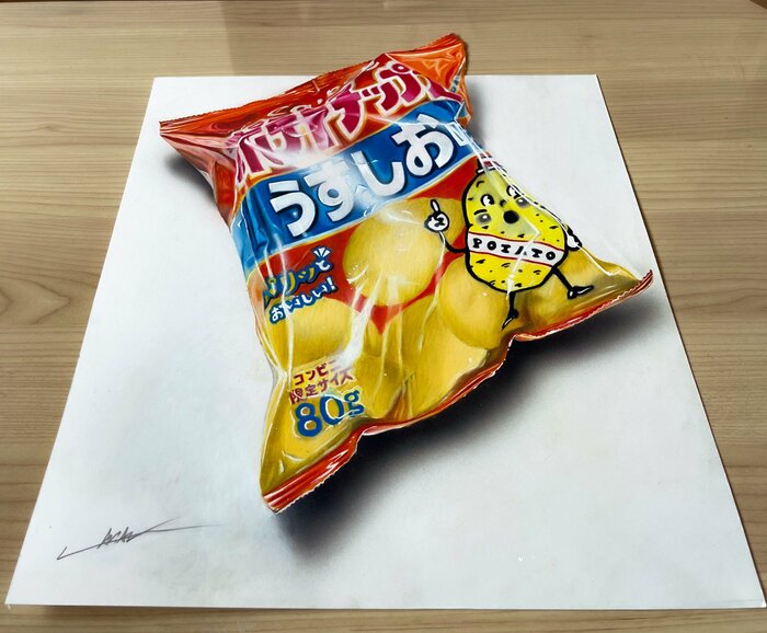 20時間かけて描いたポテトチップス(提供:ARIAさん)