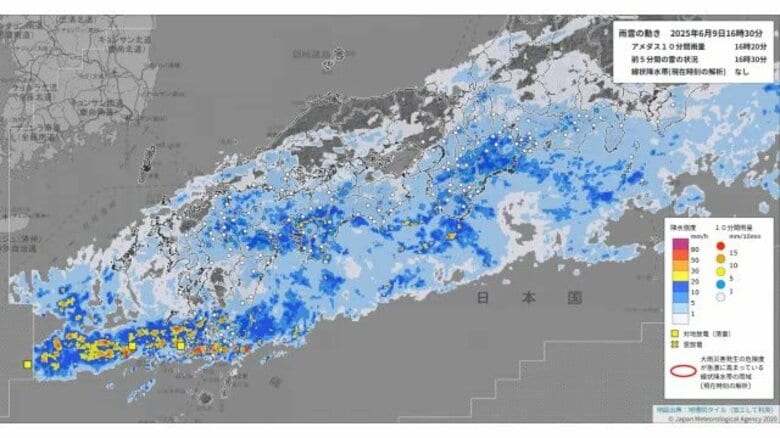 活発な梅雨前線が北上…九州南部に線状降水帯発生の恐れ　中国地方も大雨に十分注意を｜FNNプライムオンライン