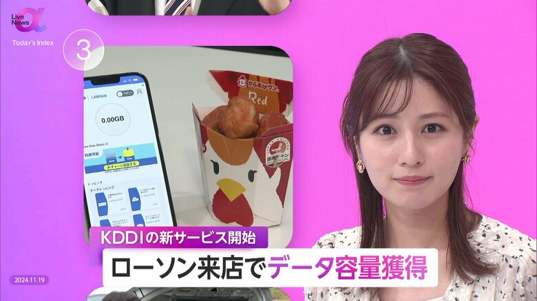 来店で“データ容量”獲得…ローソンとKDDIが“ギガ”無料提供　povoユーザー限定サービス　スマホとコンビニが融合し新たな購買体験｜FNNプライムオンライン