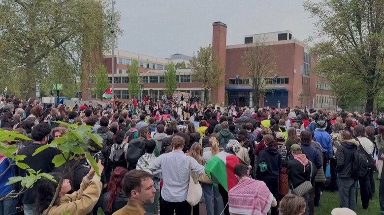 オランダの大学でもイスラエルのガザ攻撃抗議デモで100人以上が逮捕　アメリカからヨーロッパの大学にも拡大｜FNNプライムオンライン
