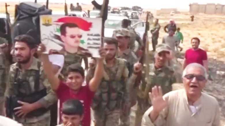 アサド政権軍の部隊の一部がシリア北部に展開