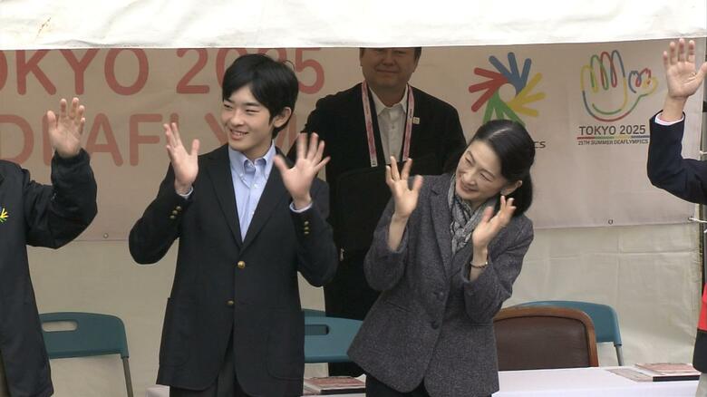 選手に手話でエール