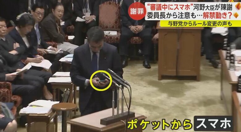 背広の内ポケットから取り出し操作