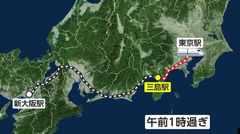 午後3時半に東京駅出発し、深夜1時過ぎに東京駅へ戻った