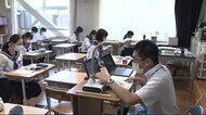 対面とオンライン半日づつ 中学校で分散登校 静岡・焼津市