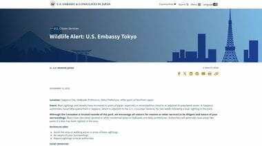 クマ被害拡大を受け在日アメリカ大使館が日本に滞在するアメリカ人に注意呼びかけ