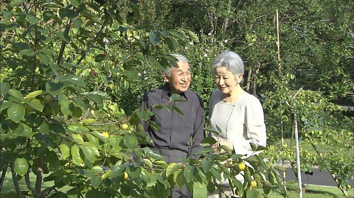 平成25(2013)年9月 果樹園を散策される上皇ご夫妻