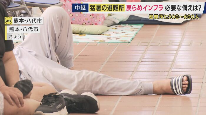 避難所内の様子