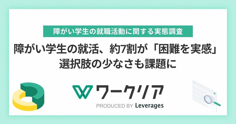 障がい学生の就活、約7割が「困難を実感」選択肢の少なさも課題に