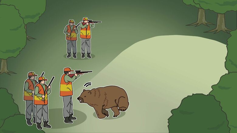 クマ駆除中の男性ハンターが襲われてケガ（イメージ）
