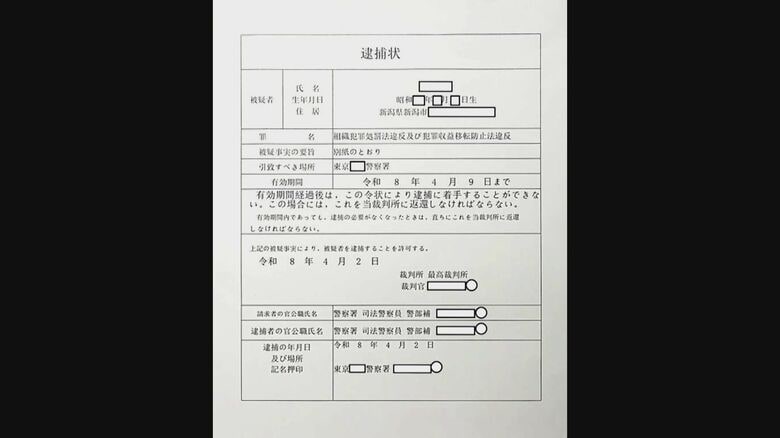 女性の自宅に郵送されてきた“偽の逮捕状”