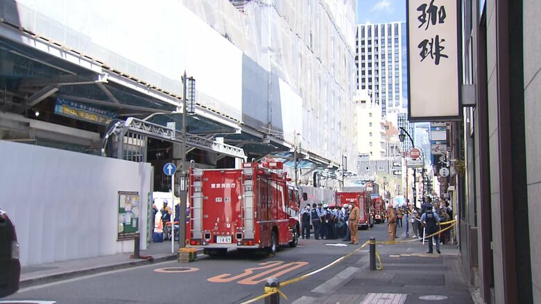 事故があった現場（東京・中央区　19日午前）
