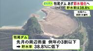 貯水率が38.8%まで低下…愛知用水の最大の水源『牧尾ダム』で26日から節水強化 周辺の7月雨量が例年の3割以下